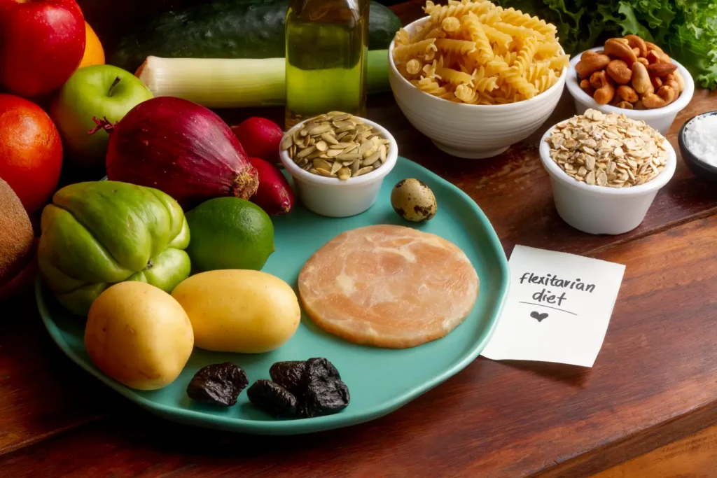 high-angle-flexitarian-diet-food-assortment